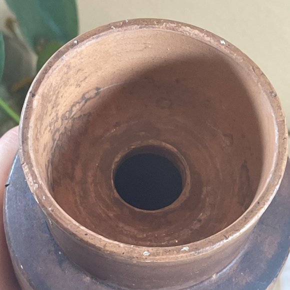 Mid Century Vintage Italian Pottery Vase Etched Figure Of Lady - Picture 5 of 14